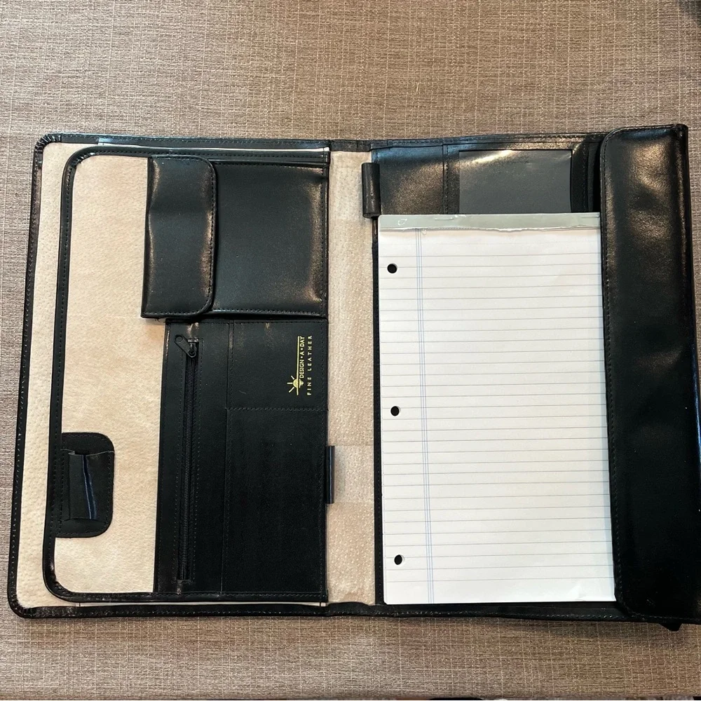 Elegant Black Leather Portfolio